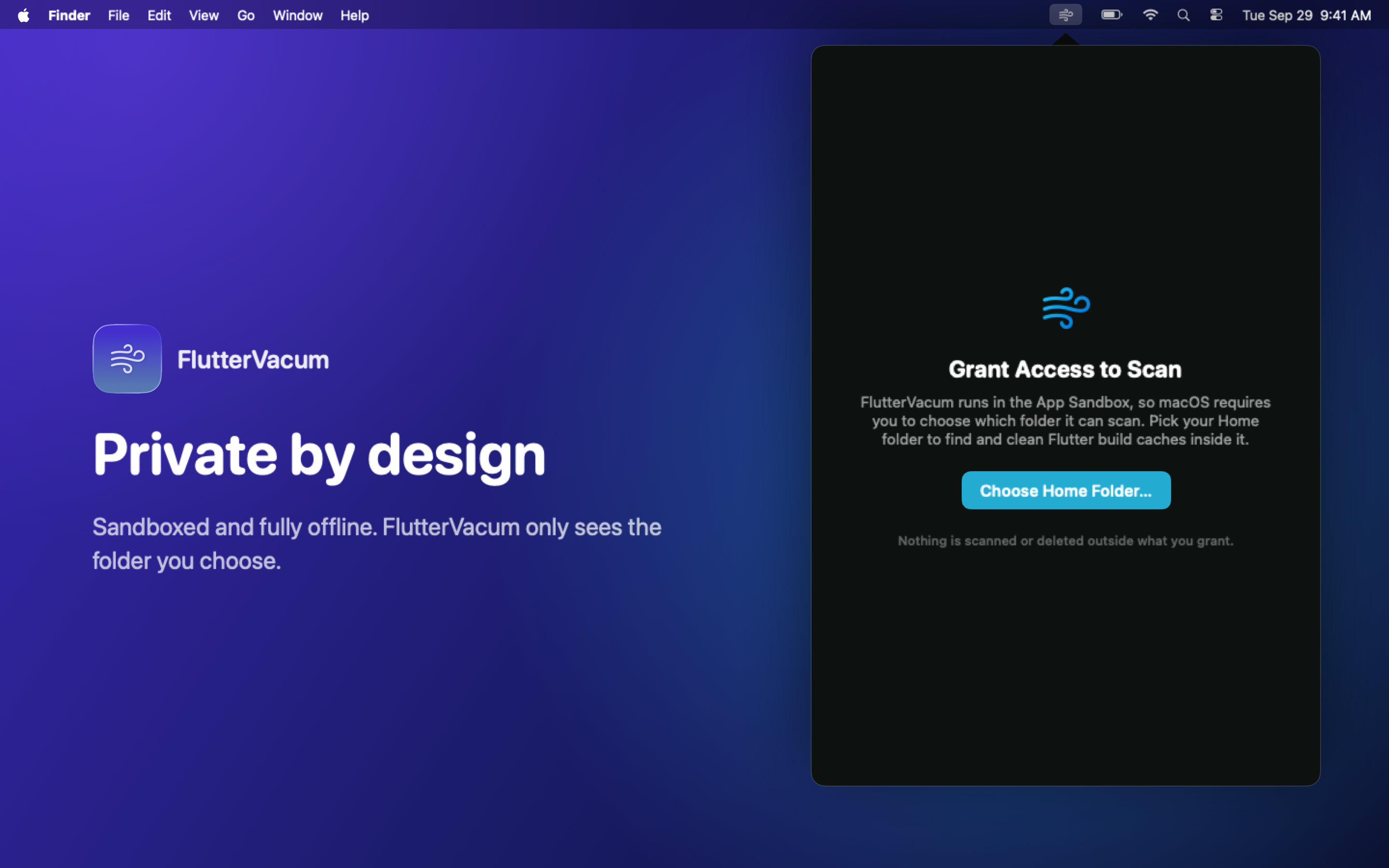 FlutterVacum privacy information